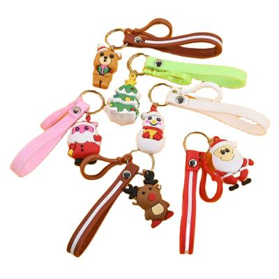 China z221 New 3D Plastic Creative Simulation PVC Christmas Fashion Key Chain Bag Ornaments Accessories Christmas Gift for sale