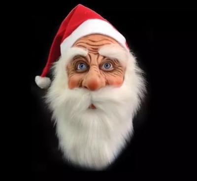 China L149 Merry Christmas Santa Claus Latex Mask Outdoor Cute Santa Claus Costume Masquerade Wig Beard dress up Christmas party for sale