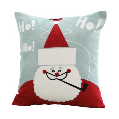 China Anti-Static Christmas Decorations Embroidered Plaid Blankets Winter Holiday Cotton Throw Christmas Pillow Case Cover for sale