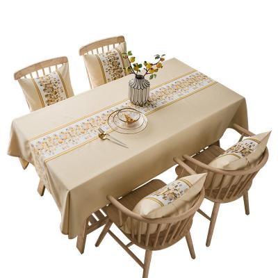 China Rectangle Jacquard Waterproof Soft Table Cloth Wrinkle Resistant Decorative Table Cover Kitchen Dining Table Cloth for sale