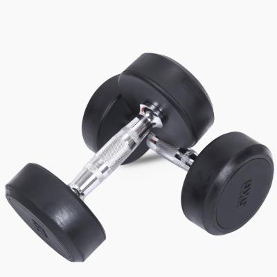 China High Quality Luxury Style Dumbbell Bar New Round Rubber Dumbbell for sale