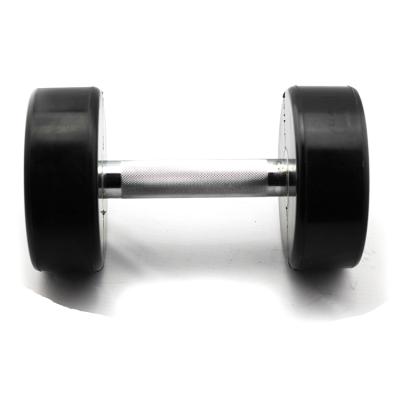 China Lfiting Black PU Urethane Vinyl TPU PU PVC Pound Kg Weight Round Rubber Dumbbells for sale