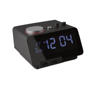 China Radio Guest Guess 2023 Mini Dual USB Charger Radio Speaker Alarm Clock Mini Clock For Home for sale