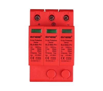 China BL5-B50-PV 3P SPD Voltage Protection DC1200V 25-50KA Surge Protective Device Binele Lightning Arrester for sale