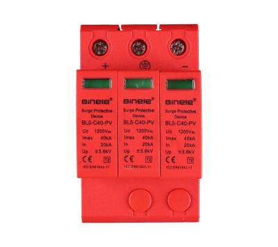 China BL5-C40-PV 3P SPD Voltage Protection DC1200V 20-40KA Surge Protective Device Binele Lightning Arrester for sale