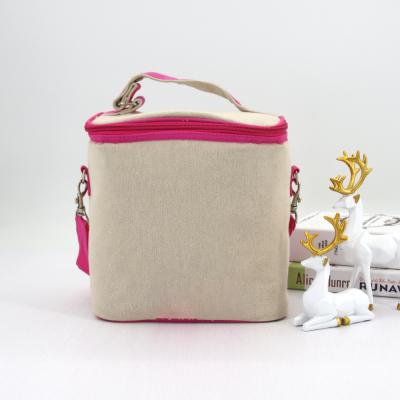 China Eco Friendly Custom Logo Large Burlap Lunch Shoulder Waterproof Ice Bag Organic Jute Insulated Cooler Bag for sale