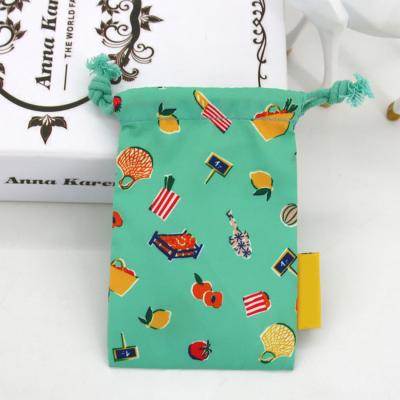 China Fashionable Custom Printed Polyester Dust Pouch RPET Drawstring Bag Fabric Recycled Drawstring Bags RPET for sale