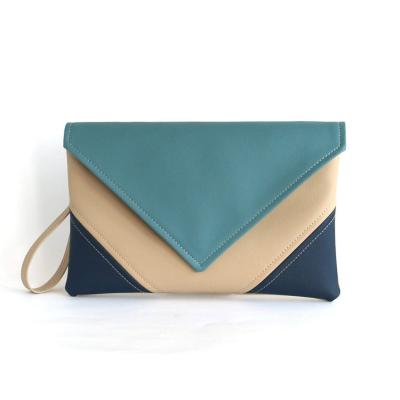 China High Quality Vegan Eco Faux Leather Cross - Body Shoulder Navy Blue Purse Evening Clutch Bag Envelope Beige Purse for sale