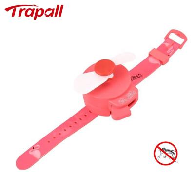 China Plastic Portable Essential Oil Insect Repellent Wristband Mosquito Repellent Watch Fan for sale