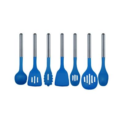 China New Stocked Heat Resistant Stainless Steel And Silicone Kitchen Accessories Set Cooking Utensils for sale