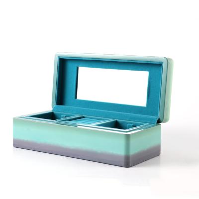 China Who respects the environment; High-end; Company ; Can use very long time; FUREN environmental wholesale summer style sky blue custom 2 layer packaging box jewelry boxes for sale