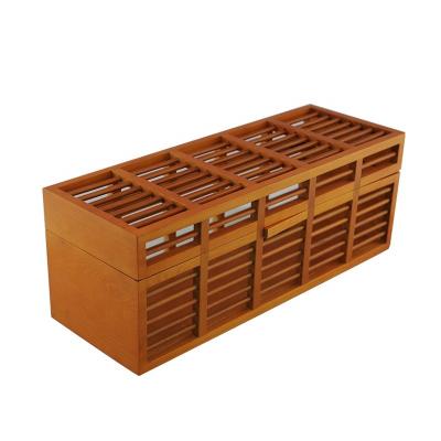 China Customization Biodegradable Antique Pine FUREN Solid Wine Gift Packaging Wooden Box For Wine Storage for sale