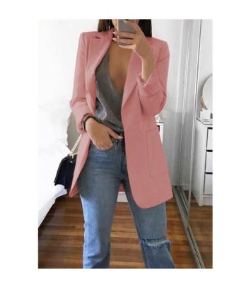 China Hot Selling Breathable Plus Size Lapel Coat Long Sleeve Cardigan Temperament Suit Jacket Women Slim Blazer for sale