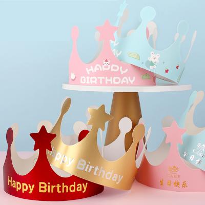 China Gold Foil Paper Crown Crown King Crown Gold Foil Party Crown Hat for Birthday Baby Shower Photo Props and Wedding Anniversary for sale