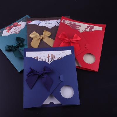 China For Christmas Greeting and Christmas Greeting Card Wedding Invitation Card Blue and Red Wedding Engagement Party Supplies for Anniversary for sale