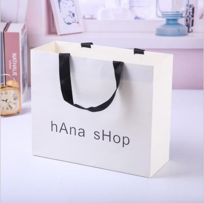 China White Printing Handmade Kraft Paper Bag Custom Label Logo Shopping Paper Bags For Clothes Gift for sale