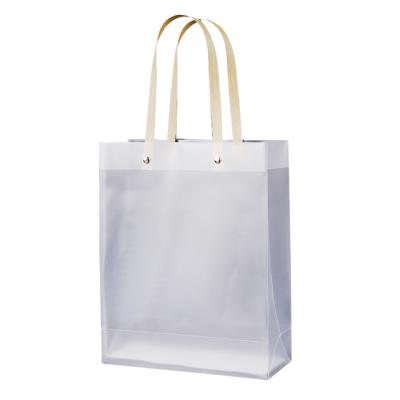 China Wholesale Recyclable Promotional Clear Transparent PP Shopping Bag Hard Plastic Bag With Custom Logo for sale