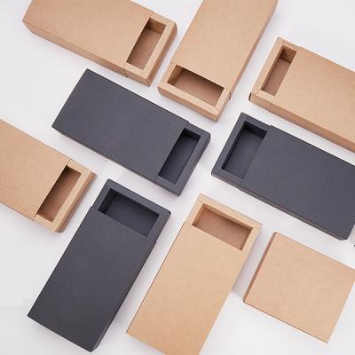 China DIY Gift Sleeve Slipping Kraft Paper Drawer Boxes For Engagement Birthday Party Thanksgiving Occasion for sale