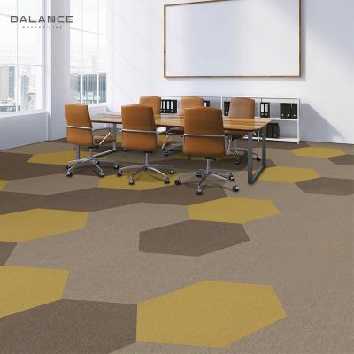 China Suppliers Washable Hexagon Carpet Commercial Modular Office Modern Designed Nylon Carpet Tiles for sale