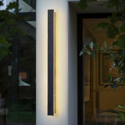 China Ip65 Background Fixtures 110V 220V Modern Contemporary Outdoor Waterproof Linear Strip Led Wall Lamp Long Sconce Wall Light Fixture for sale