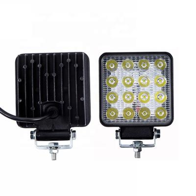 China 48W Aluminum Housing Square LED Working Light 3 Inch 48w Square LED Light Truck Working Light for sale