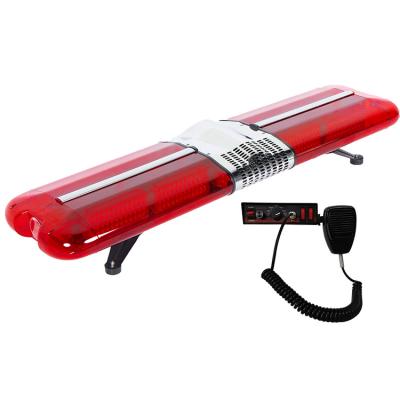 China Red LED Roof Light Bar Emergency Light Fire Truck Warning Light With 1.2M Siren Speaker for sale