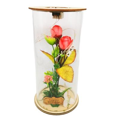 China Hot Selling Gift Valentine's Day LED Wishing Bottle A Birthday Gift Transparent Glass Jar for sale