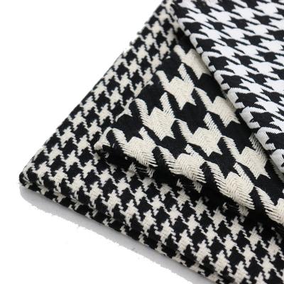 China Breathable Fashionable Jacquard Jacquard Loop Tweed Plaid Vintage Plaid Coat Cloth Woolen Fabrics For Winter Jacket for sale