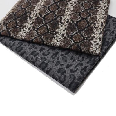 China Breathable No MOQ Double Sided Leopard Print Yarn Dyed Check Polyester Wool Blend Plaid Print Fabric For Coats for sale