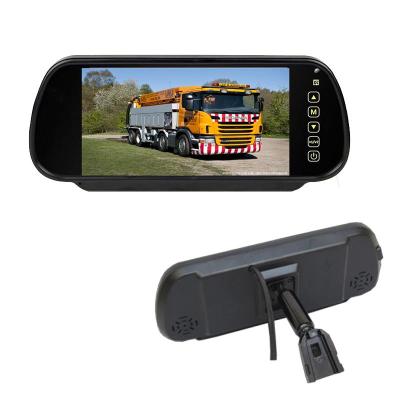 China Car Reversing Aid 7 Inch Monitor Rearview Mirror With OEM Bracket Car Reversing Video Aid 2CH Inputs 12-36V for sale