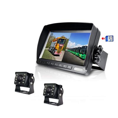 China Waterproof 7 Inch LCD Monitor Rear View Mirror Bus Truck With Car DVR Camera 24V Reverse Camera With Screen for sale