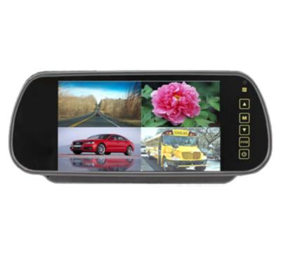 China RGB Easy Touch Button Clip On 7 Inch Quad Car Monitor Rear View Mirror MP3 Player For Toyota for sale