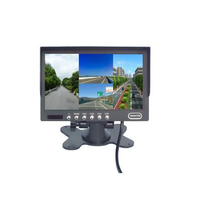 China Split Screen 1024*600 DC9V-35V 7 Inch Rear View Quad Monitor 4-Way Video Inputs For Bus Truck for sale