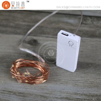 China Mini Indoor Rechargeable Ultra Thin Silver Micro Silver Rice String Wire Battery Copper Wiring String Lights Light for sale