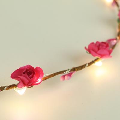 China Party Garland Floral Headband Light Indoor Adjustable Flashing Artificial Led Flower for sale