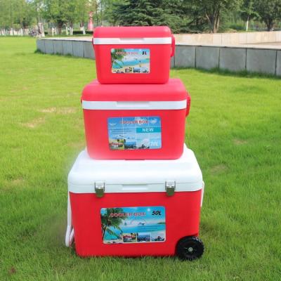 China Waterproof Outdoor Cold Portable Car Refrigerator Insulation Box 50L Insulation Box Cool-keeping Ice Chest With Wheels for sale