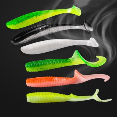 China Ourdoor Fishing Fifishing Soft Baits 5.5cm 6.5cm 7.5cm Soft Fish Fishing Lures Rainbow Color T Tail Lure Groundbaits For Trout for sale