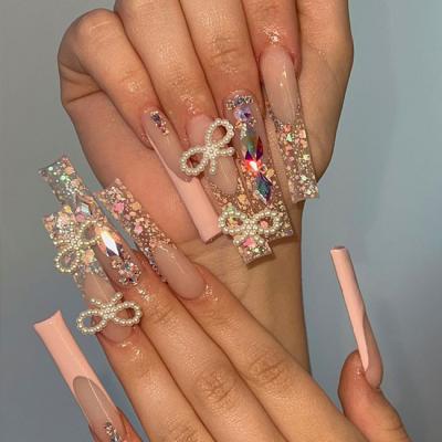 China Other New Ballerina Flower Long Arrival Strips Manicure Set False Finger Nails Full Cover Artificial Press On Nail Tips For Women for sale