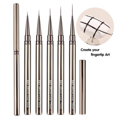 China NAIL Ruiya Pen Beauty New Plugs One Line Fleece Set Metal Fleece Dedicated Nails Lottery 5 Painting Pen Wholesale for sale