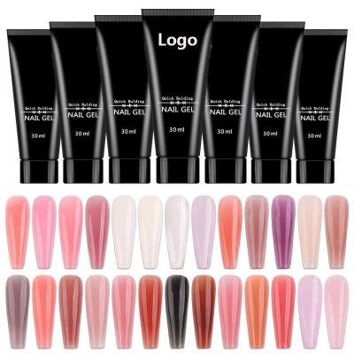 China Hot Selling Long Lasting Private Label Nail Art Uv Led Acrylic Nail Extension Gel Nude Pink 15ml Extension Poly Gel for sale