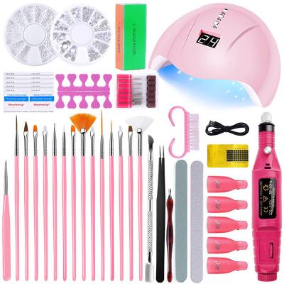 China Practical Multi Function Tool For Nail Art Wholesale UV Led Lamp Set Professional Manicure Art Tool Kit Nail Acrylic Kit With Nail Drill for sale