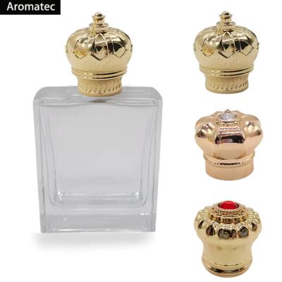 China Wholesale Custom Luxury Zinc Alloy Zamac Perfume Cap Metal Crown Shape New Cap For Perfume for sale