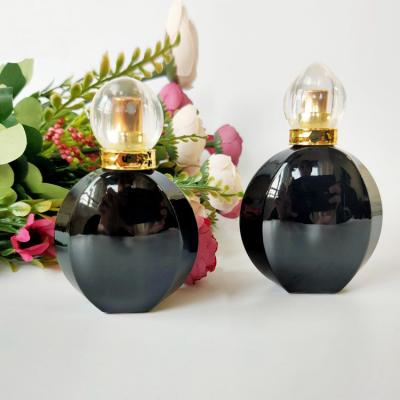 China Non Spill Wholesale Luxury Empty Black Perfume Glass Bottle Perfume Oil Bottles Unique Perfume Bottle for sale