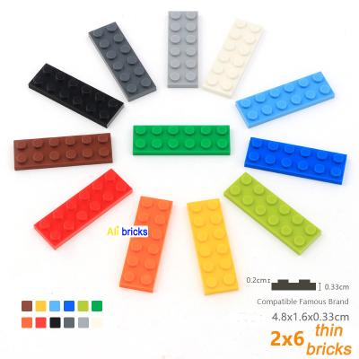 China DIY TOY 1KG DIY Building Block Slim Figures Bricks 2x6 Dots Educational Creative 12Color Size Compatible With 3795 Toys For Children for sale