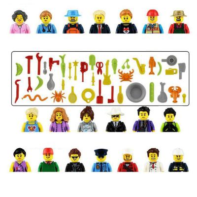 China DIY PLAY 3D Family Figures Set Building Blocks City Worker Firefighter Doctor Dolls Bricks Educational Toys For Kids Birthday Gift 440523 for sale