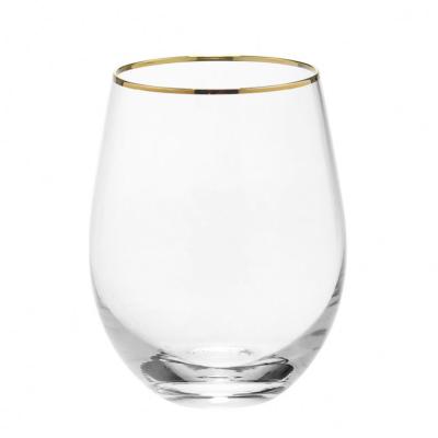 China Lead Free Soda Lime Glass Set of 6 Crystal Glass Personalized Stemless Insulated Wine Glasses for sale