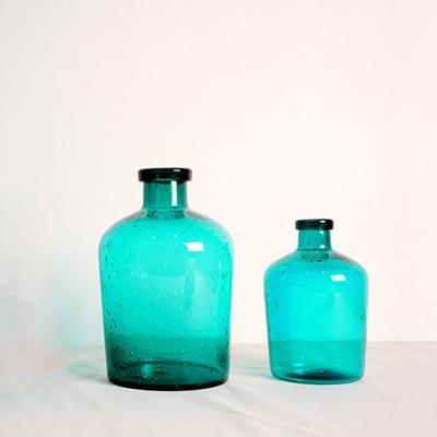 China Art CLASSIC Teal Home Decoration Blue Unique Modern Colorful Glass Vases for sale