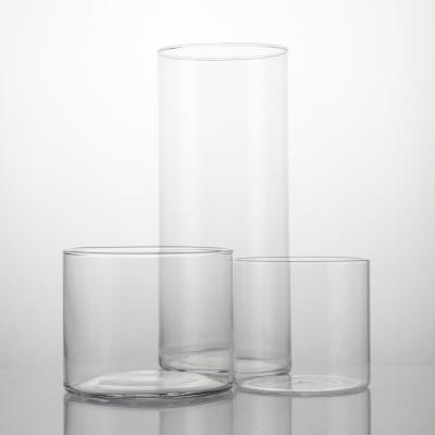 China Wedding Centerpieces Clear Glass Tall Cylinder Wedding Centerpieces Vases Clear Glass Vases for sale