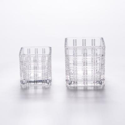 China CLASSIC Clear Acrylic Glass Square Flower Arrangement Vases for sale