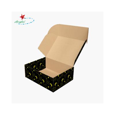 China Recycled Corrugated Paper Gift Box Materials Flat Box Corrugated Corrugated Black for sale